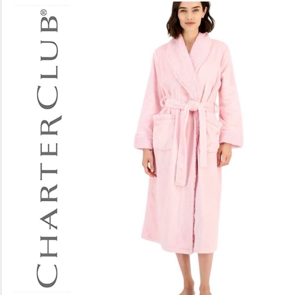 Charter Club Pink Plush Supersoft Bathrobe 🌸💖 Valentine’s/Mother’s Day Gift 💝